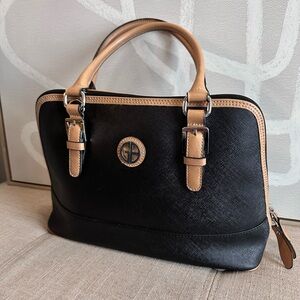 Giani Bernini Black and Tan Handbag